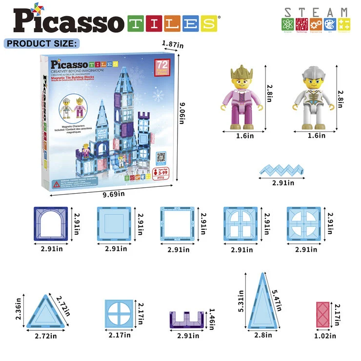 Legetøj Picasso Tiles 72 pc Ice W