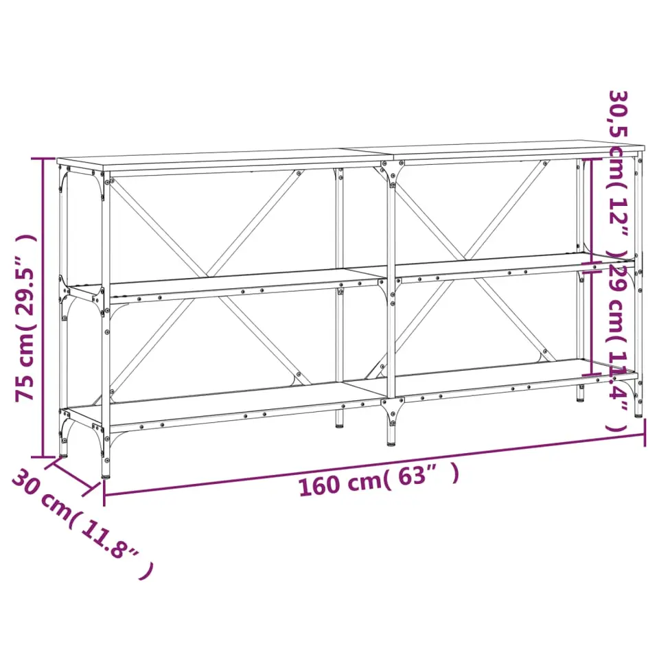 vidaXL - Wandtafel - Bruin - Bewerkt hout