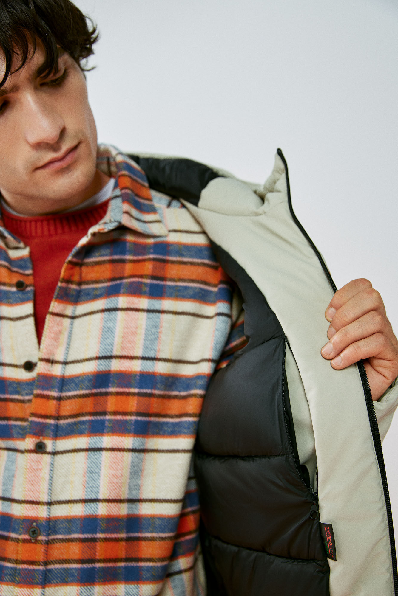 Parka técnica curta acolchoada para meninas