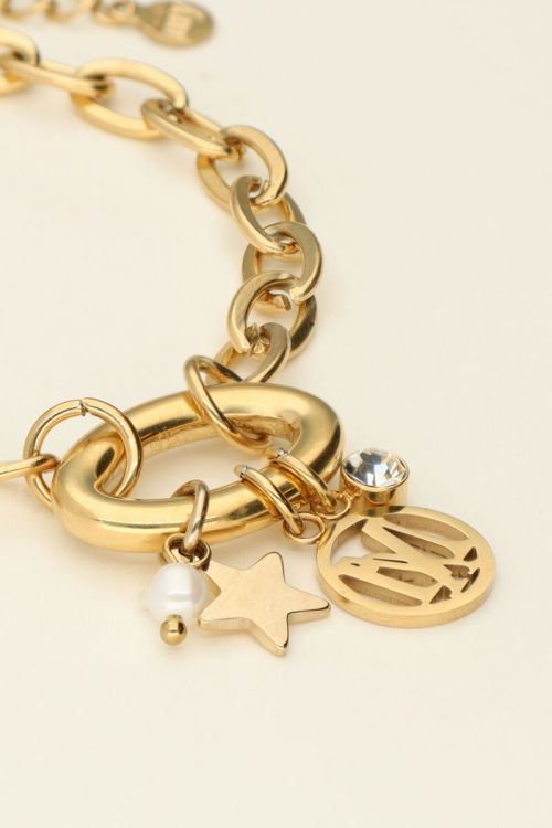 Armband met bedels & parel