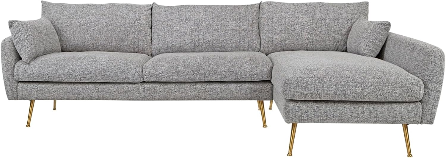 HTI living Modernes Ecksofa mit Ottomane rechts Stil und Komfort für Ihr Wohnzimmer Polsterecke mit Kissen