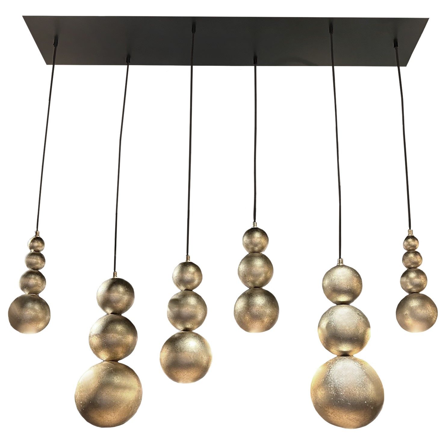 Hanglamp LB780-6 ovaal ambachtelijk zilver Allure  | Leclercq & BouwmanB130 x D25 cm
