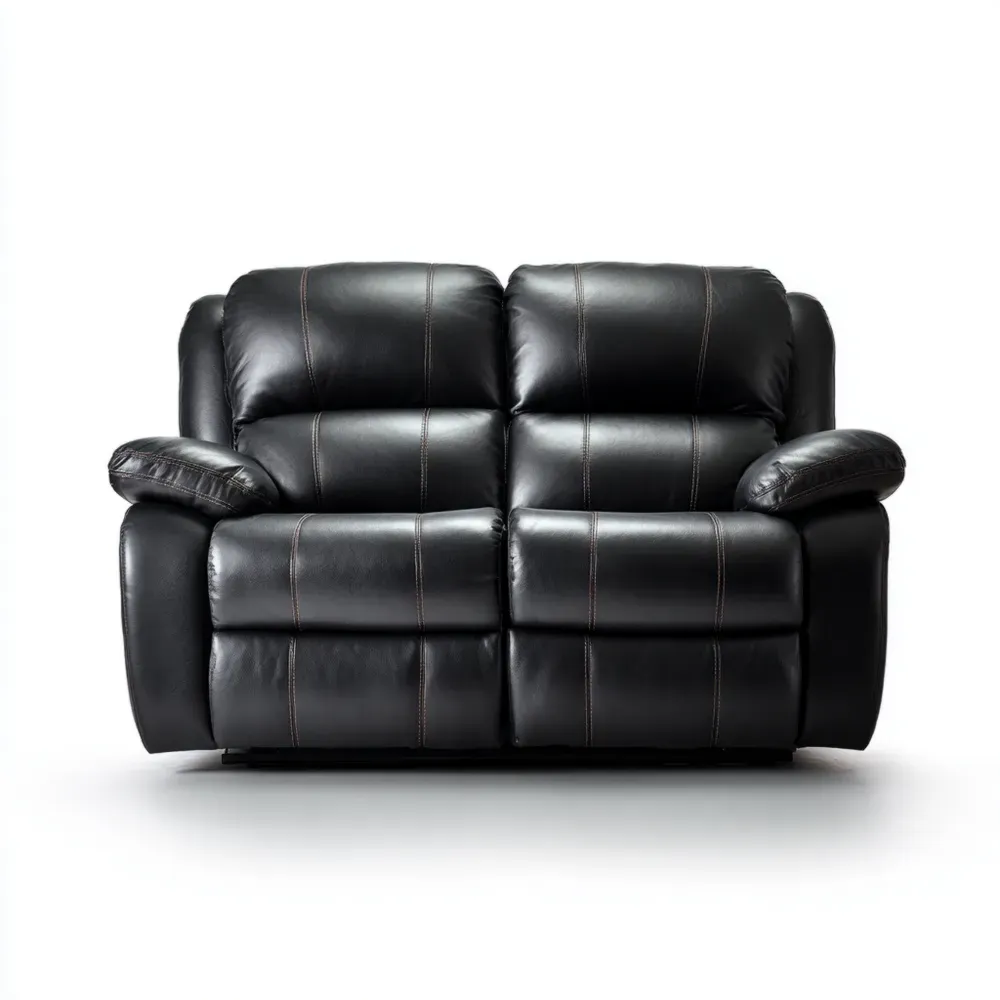 Zweisitzer-Sofa Kunstleder 150x90x100 cm - Schwarz - Modernes Design