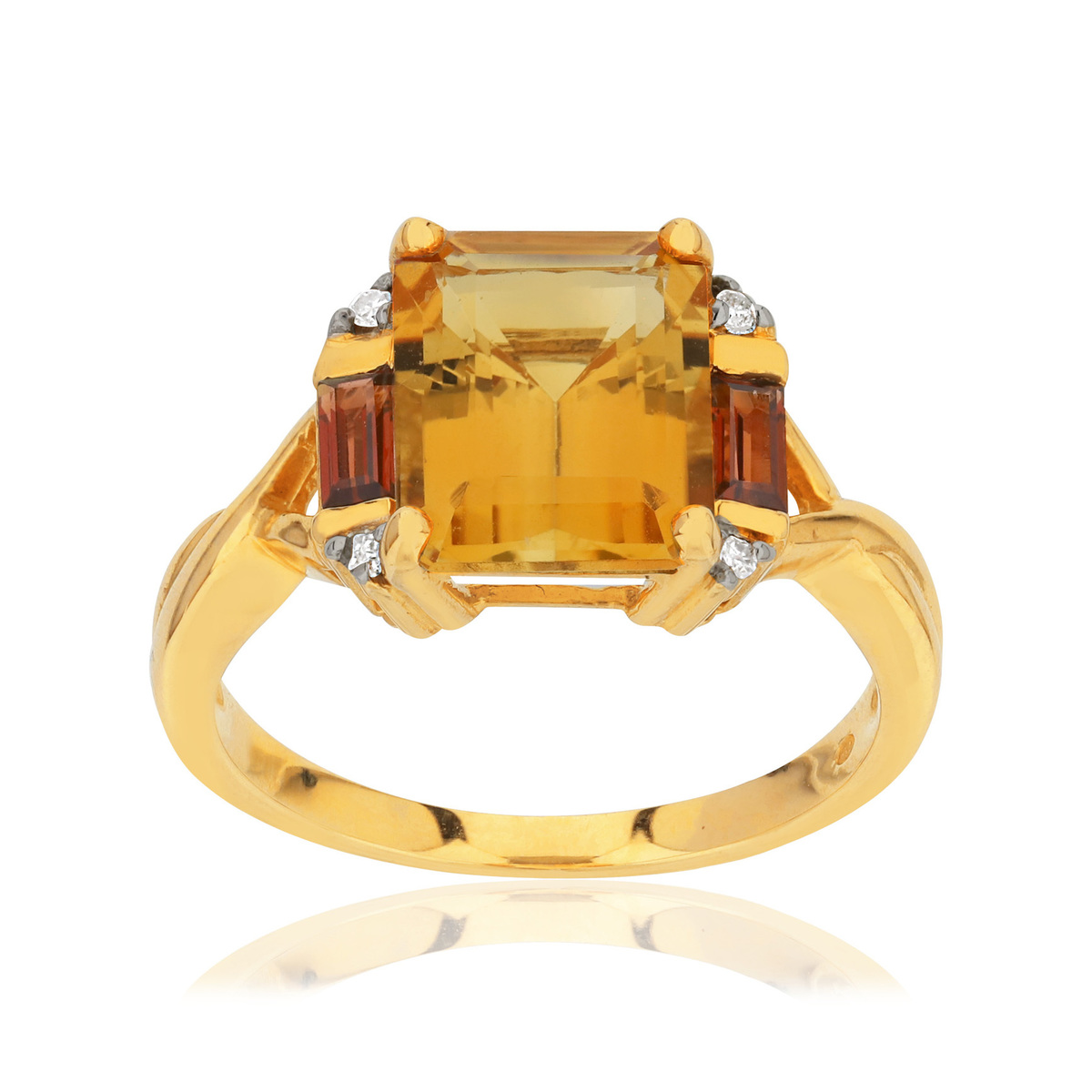 Bague or 375 pierres fines diamants