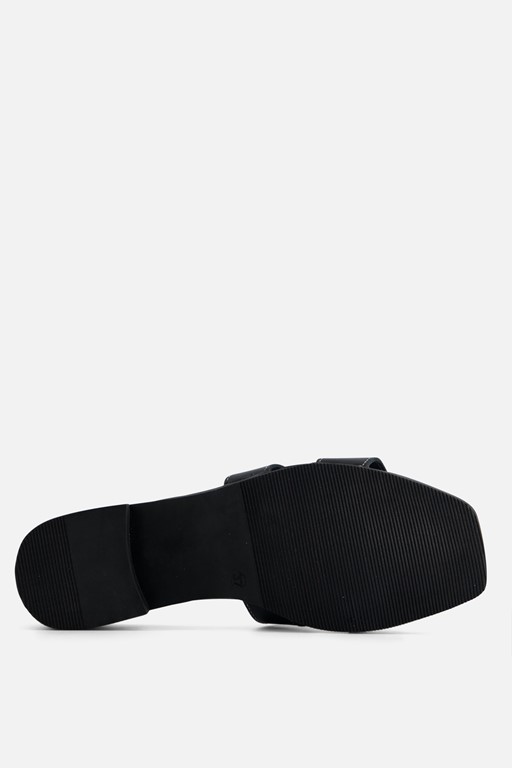 Oh My Sandals Slippers zwart Leer
