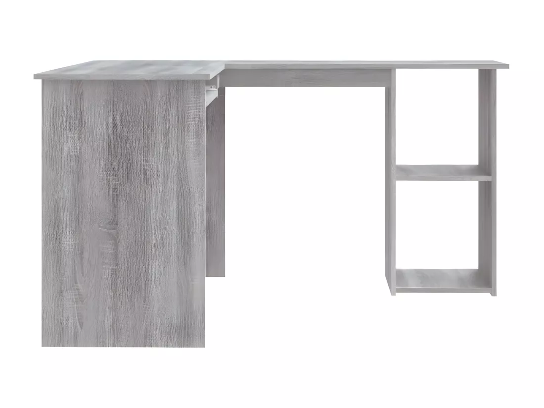 Bureau d'angle sonoma gris 120x140x75 cm bois d'ingénierie