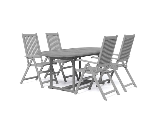 LES TENDANCES - Ensemble table et chaises de jardin-gris-4 places-378311