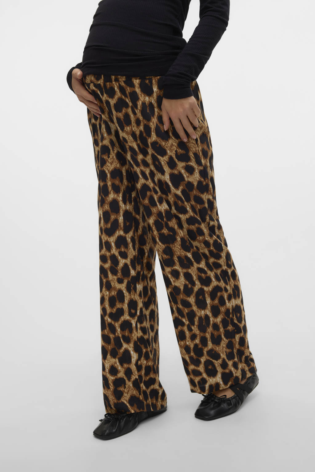 MAMALICIOUS regular waist zwangerschaps casual broek bruin