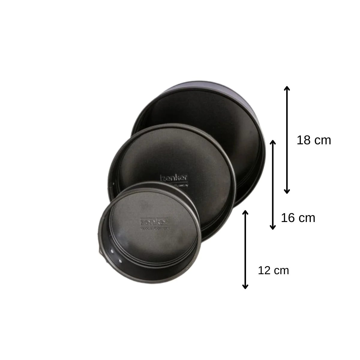 Set de 3 mini moules à manqué à charnière 12cm + 16cm + 18cm Spécial M