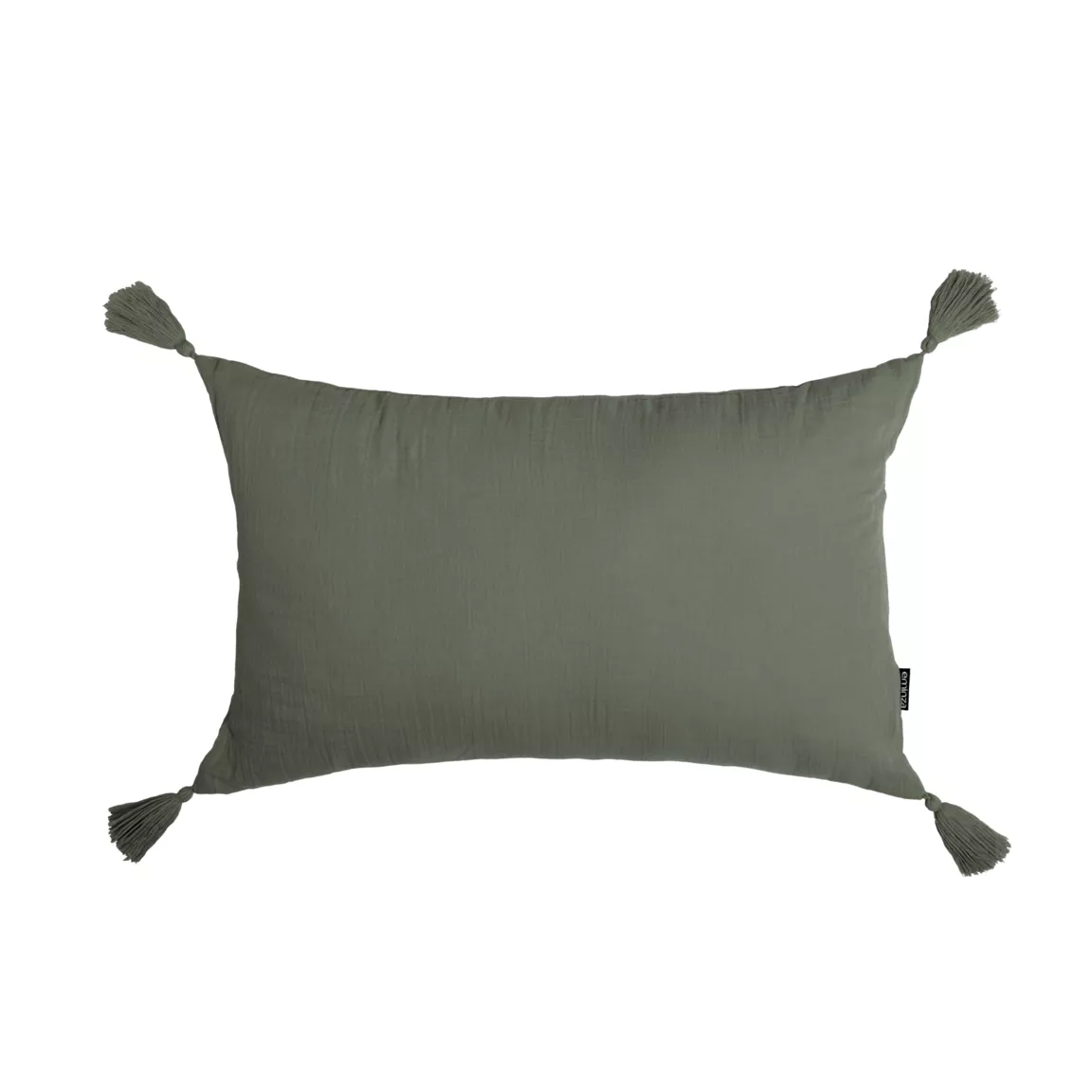 Coussin rectangulaire gaze de coton (40 x 60 cm) Gaïa Vert romarin