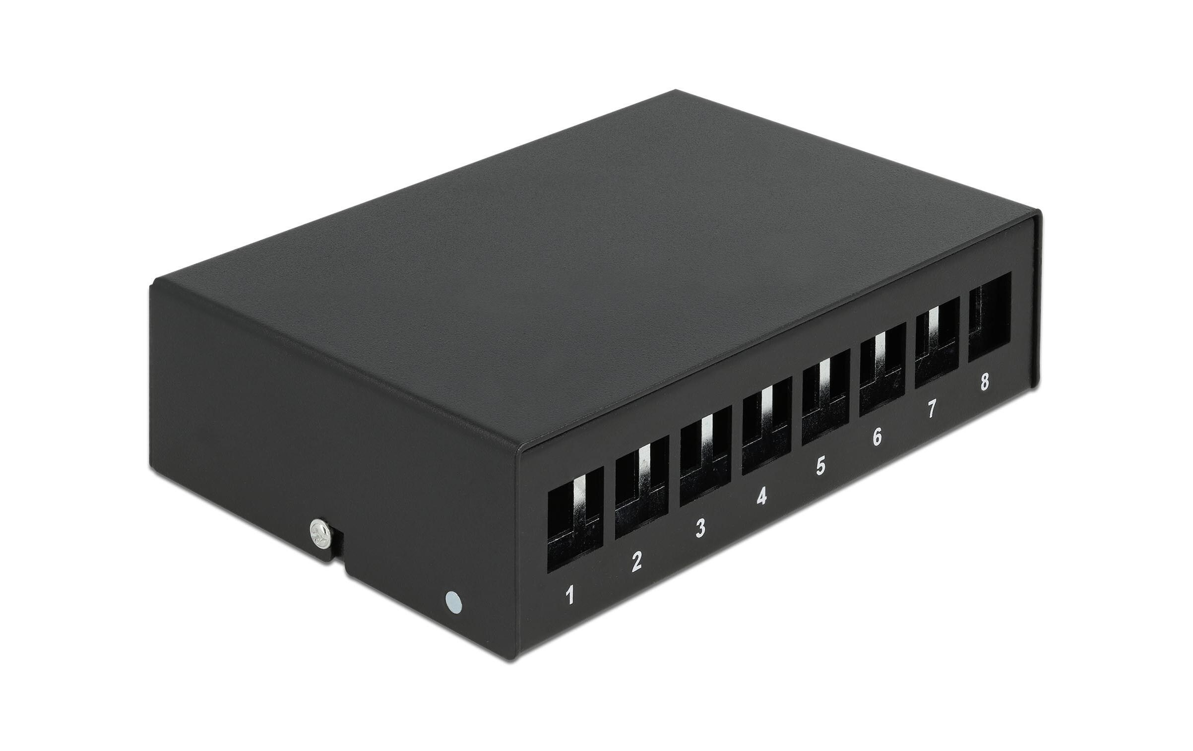 Gehäuse Keystone Patchpanel 8 Port schwarzKeystone Patchpanel 8 Port schwarz
