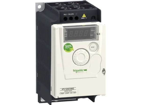Schneider Electric ATV12H037M2, Sort, Hvid, 200-240 V, 50-60 Hz, 72 mm, 121,2 mm, 143 mm