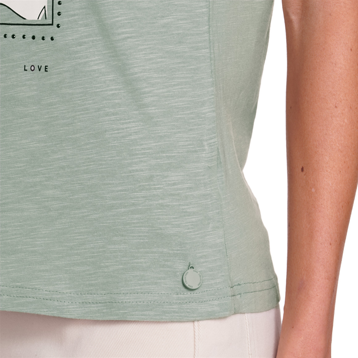 Gina Collection Damen T-Shirt mit Frontprint salbei