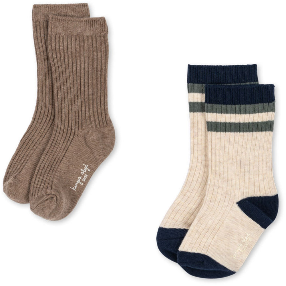 Køb Konges Sløjd Navy Stripe 2 Pak Rib Strømper