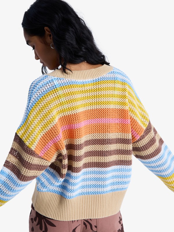 Cosmic Coast Stripes Gilet Blanc Femme