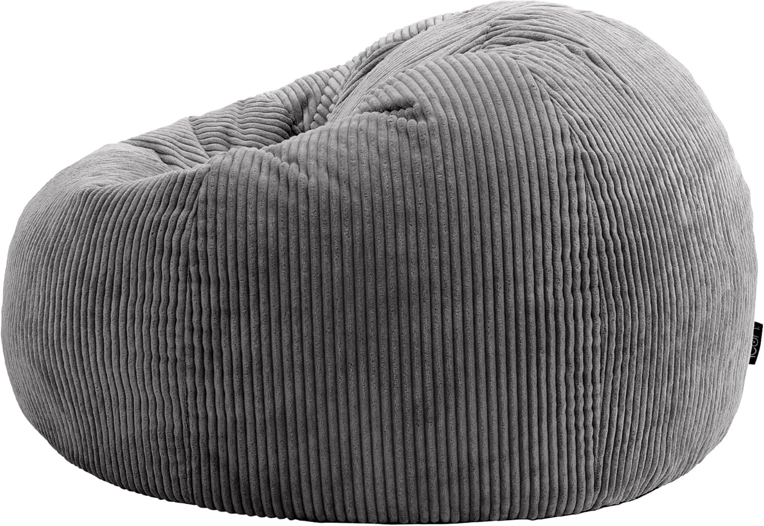 Icon Kingston Sitzsack Cord, Dunkelgrau, 2er Pack, Sitzsack Erwachsene mit Füllung, Bean Bag, Cord Sessel, Lounge Sessel, Lounge Stuhl, Schlafzimmer, Wohnzimmer, Wohnzimmer Möbel