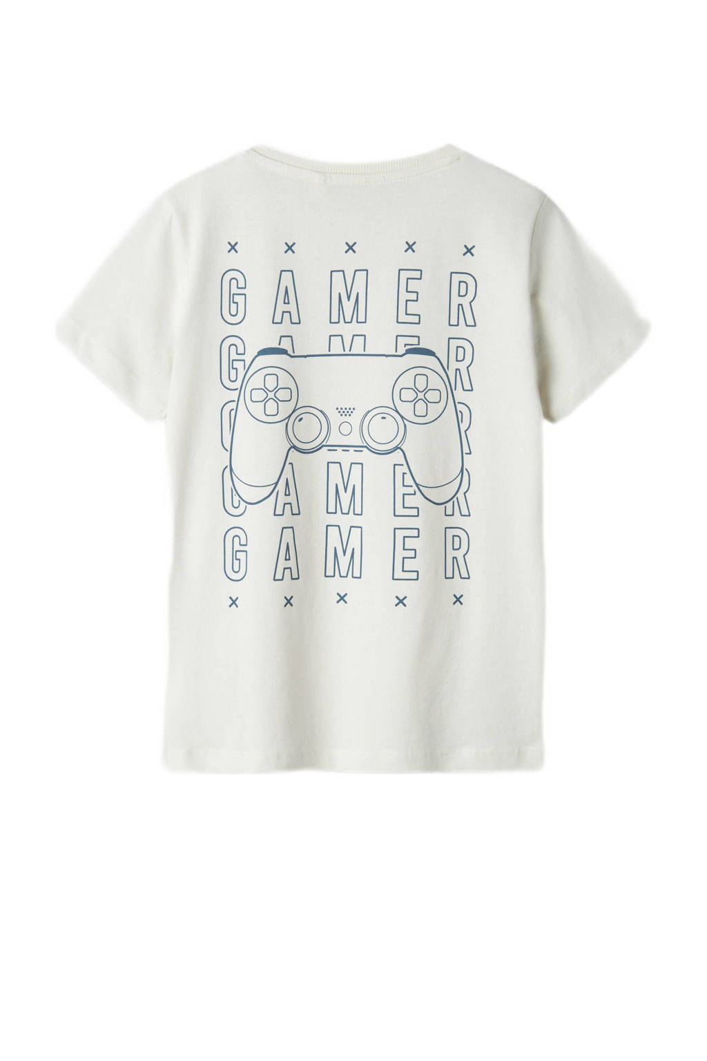 NAME IT T-shirt NKMKARLETTO met printopdruk ecru