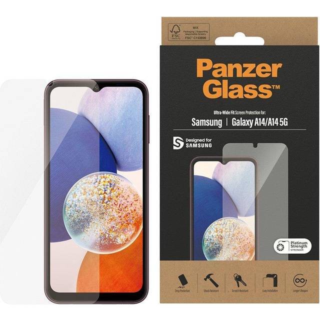 PanzerGlass - Skærmbeskyttelse Samsung Galaxy A14 - A14 5G - Ultra-Wide Fit