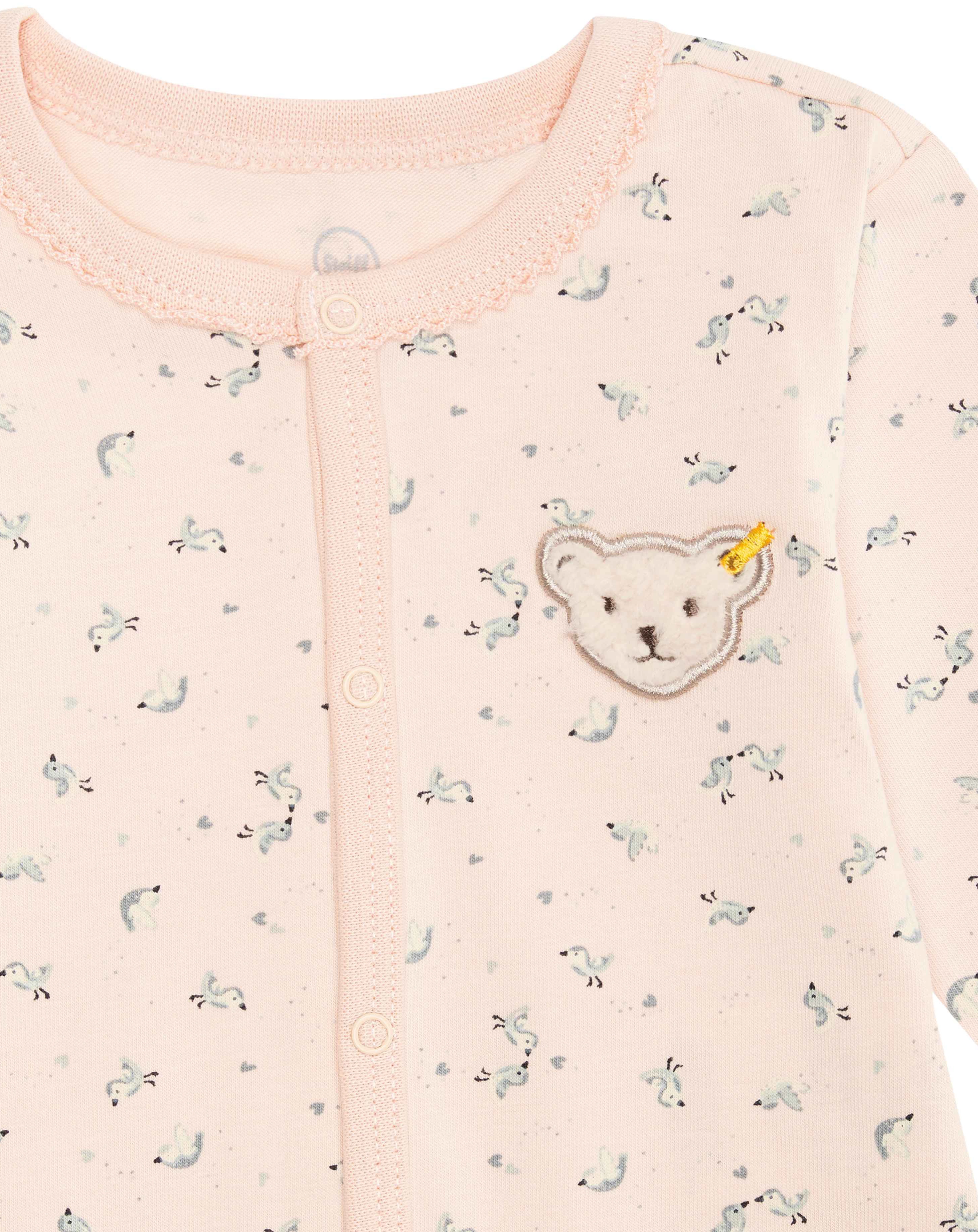 Langarm-Strampler BIRD'S TWITTERING FLOWER in peachy keen