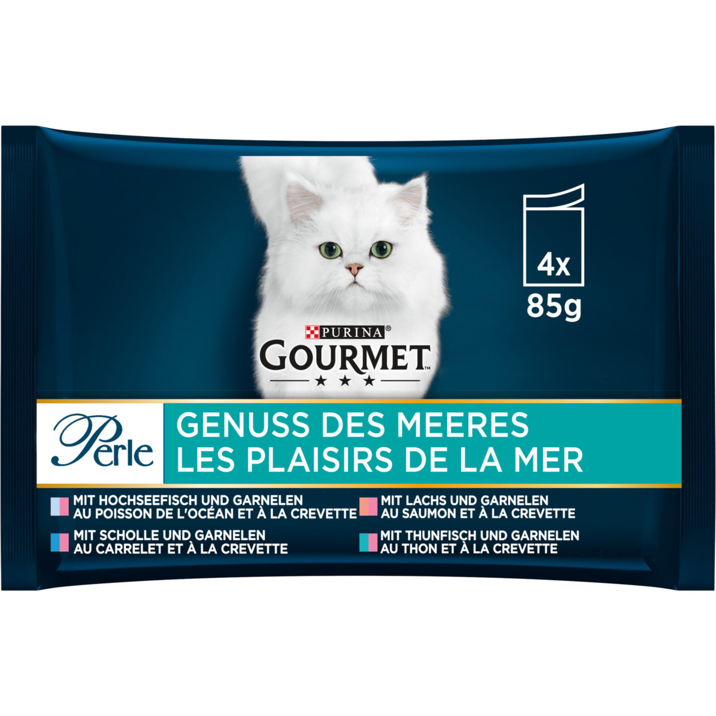 Gourmet Perle Katzenfutter in Sauce Fisch assortiert 4x85g