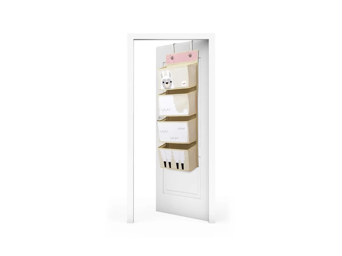 3 Sprouts Vægophæng med lommer (Wall Organizer), Llama