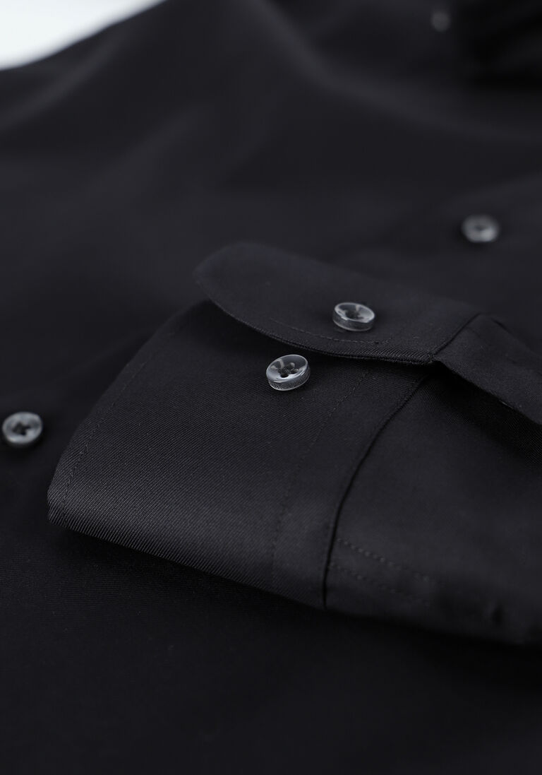 PROFUOMO zwarte profuomo klassiek overhemd fine twill - slim fit - non iron