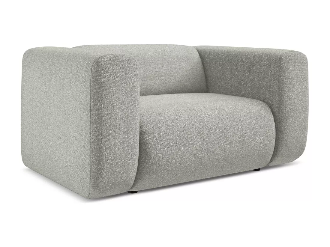 Fauteuil en tissu texturé - gris clair - EKAHI