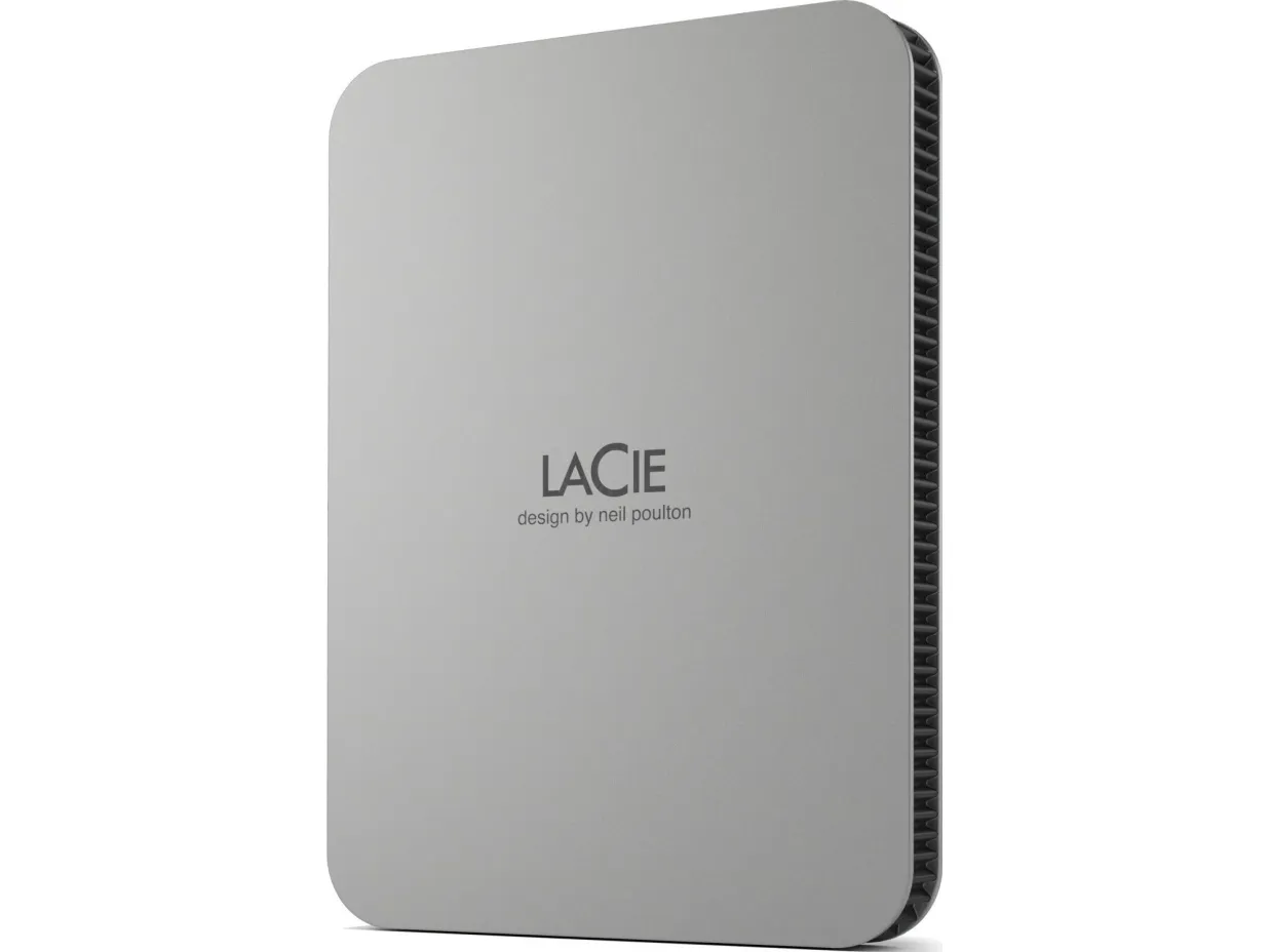 LaCie Mobile Drive STLP5000400 - Harddisk - 5 TB - ekstern (bærbar) - USB 3.2 Gen 1 (USB-C stikforbindelse) - månesølv