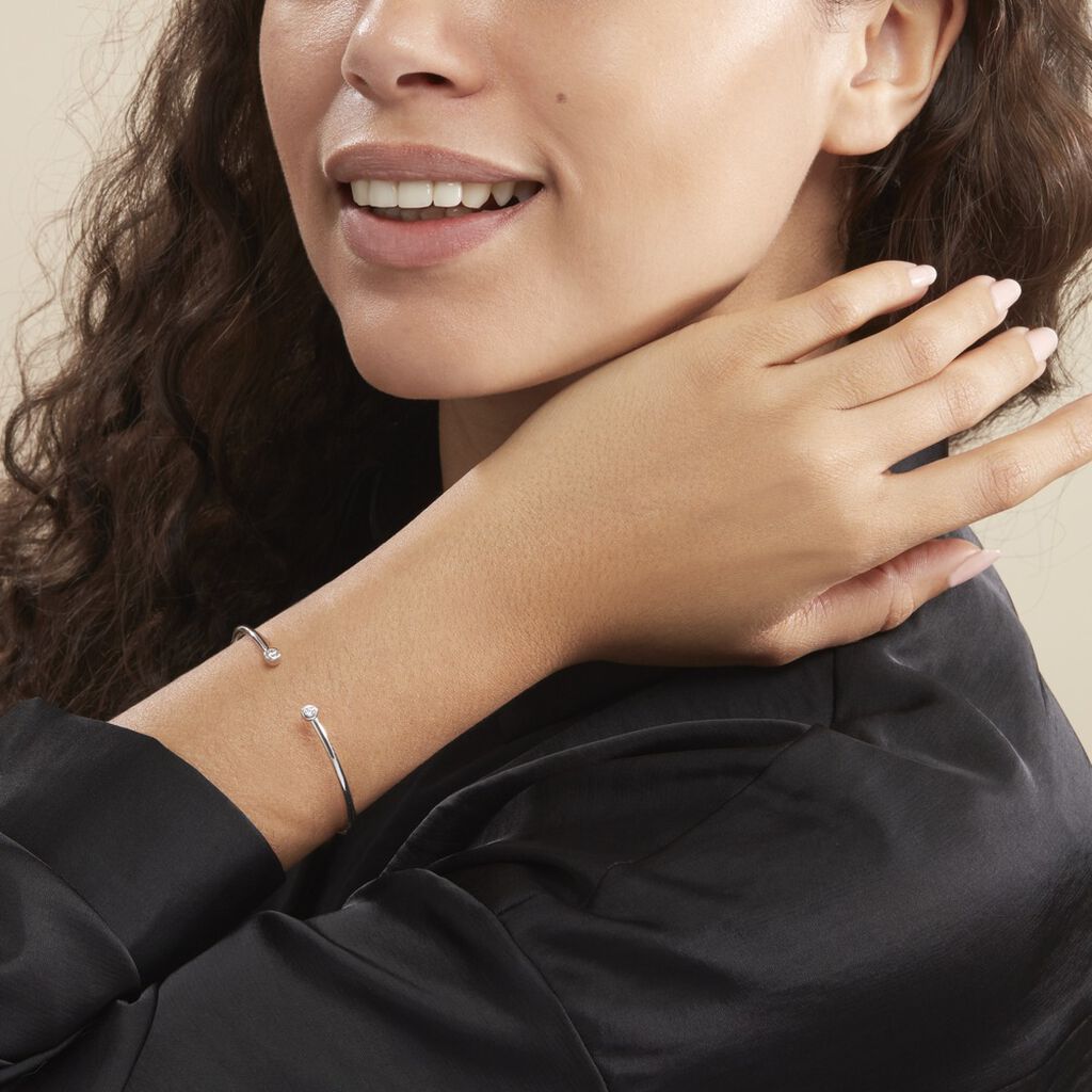 Bracelet Jonc Regine Argent Blanc Oxyde De Zirconium