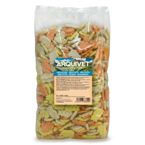 Biscoitos para cães em formato de animais, sabor natural.