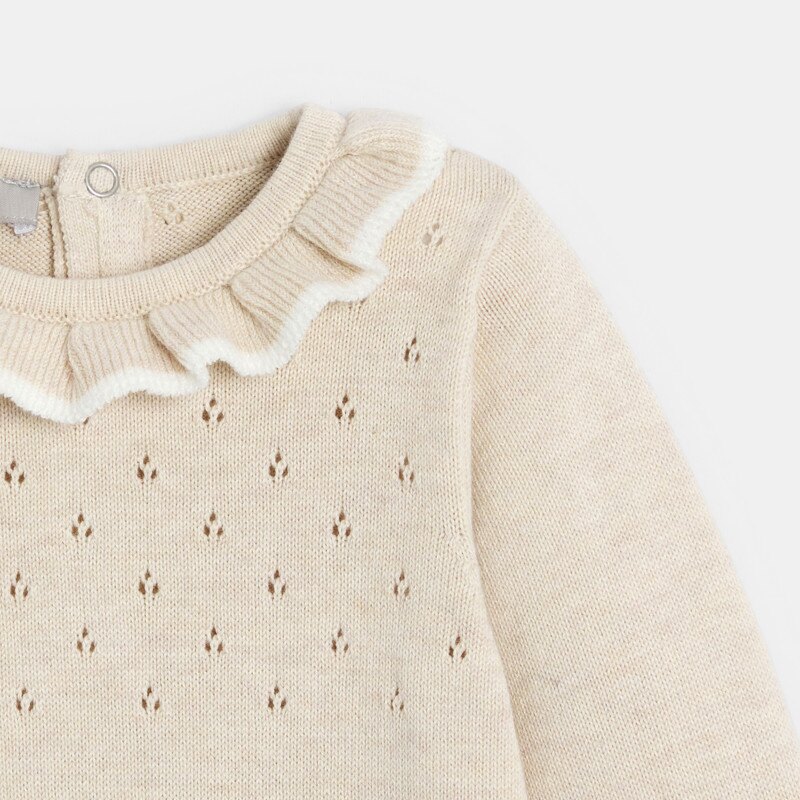 Combi courte maille tricot beige bébé fille Beige