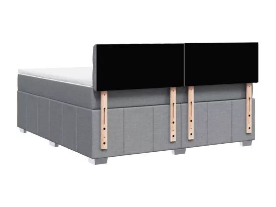 Sommier à lattes de lit avec matelas Gris clair 180x200cm Tissu