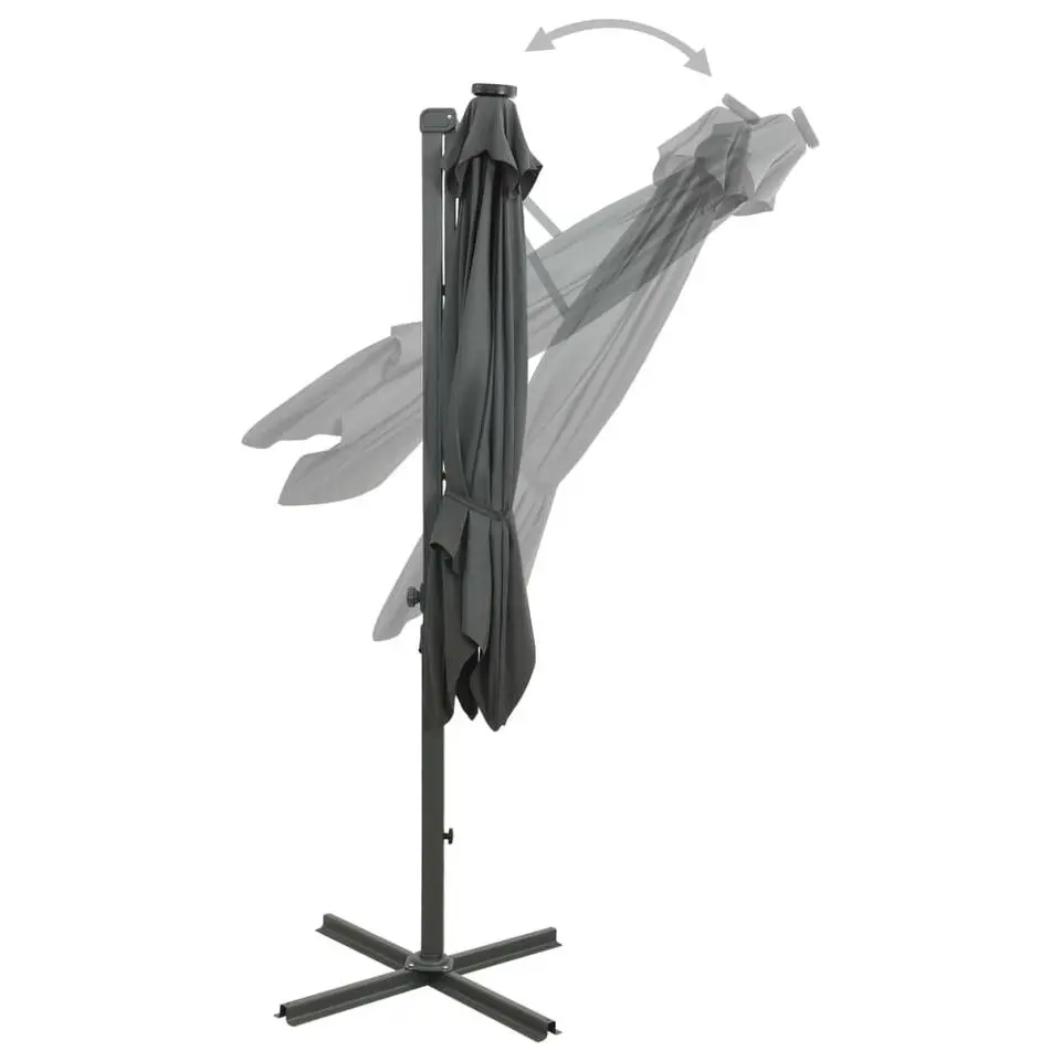 vidaXL - Zweefparasol - Antraciet - 300 cm