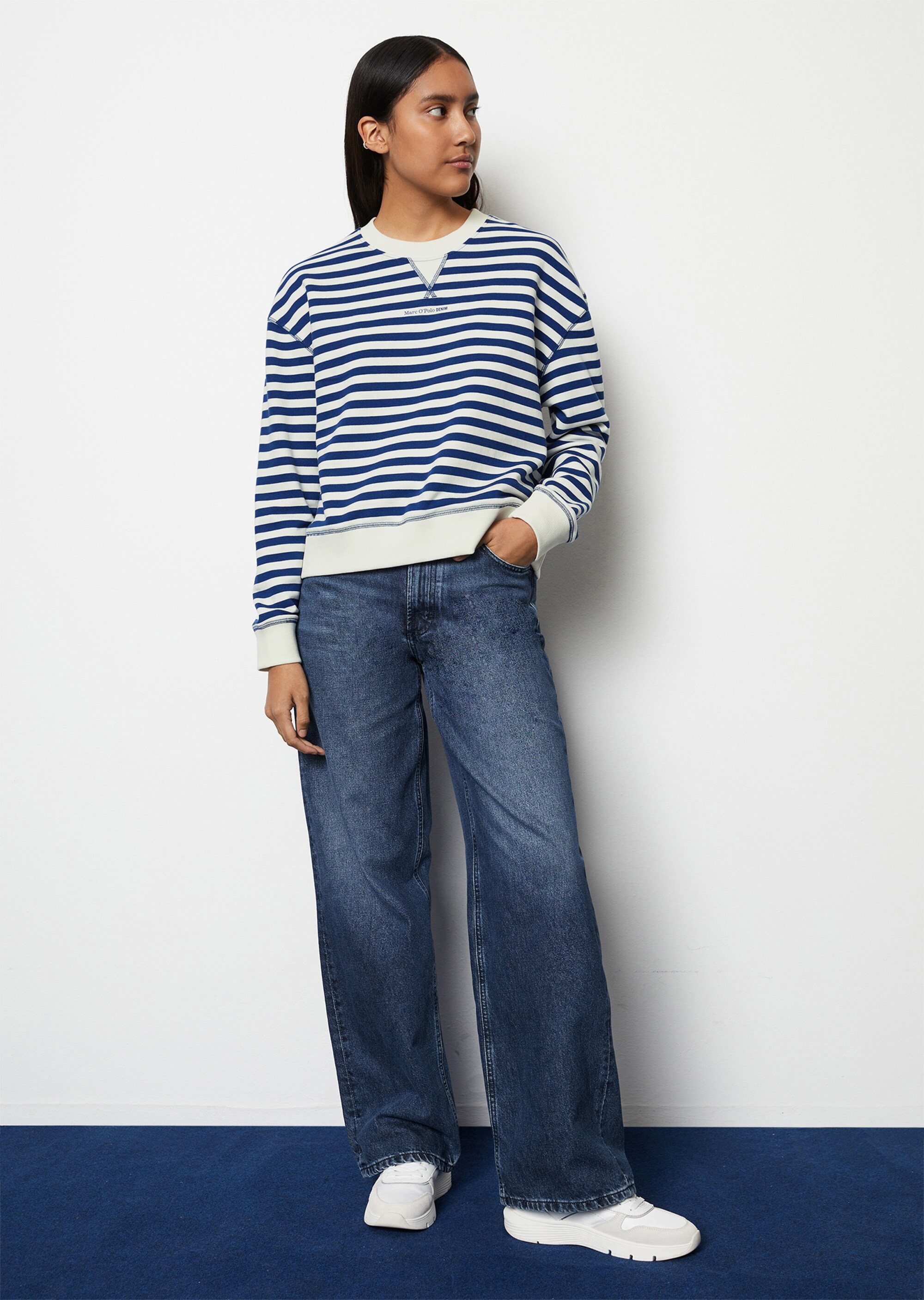 Ringel-Sweatshirt relaxed aus Organic Cotton