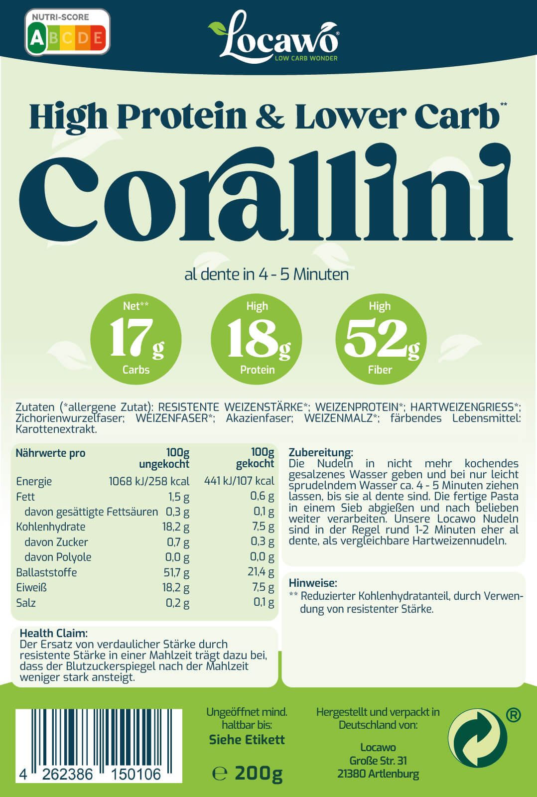 Locawo High Protein & Low Carb Corallini