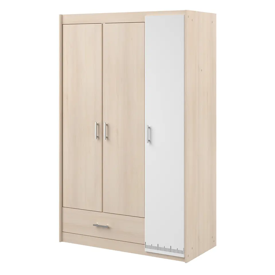 Kledingkast Charly 3-deurs - acaciakleur - 180x112x52 cm