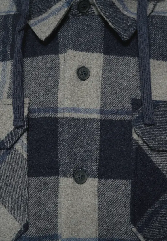 Overshirt mit Sweatkapuze - deep navy blue