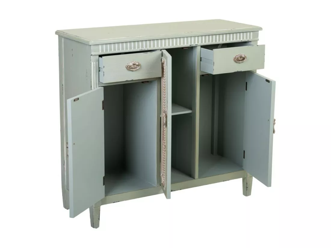 Console en bois vert 95x36x88h
