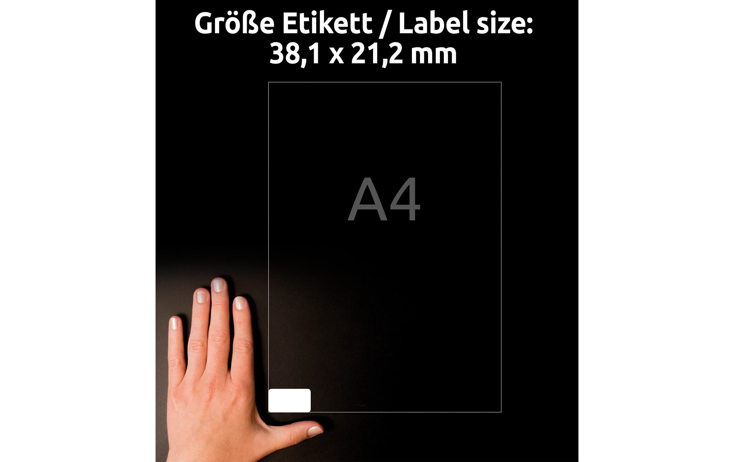 Tiefkühletiketten 38.1 x 21.2 mm, 25 BlattEtiketten aus kälteresistentem Papier