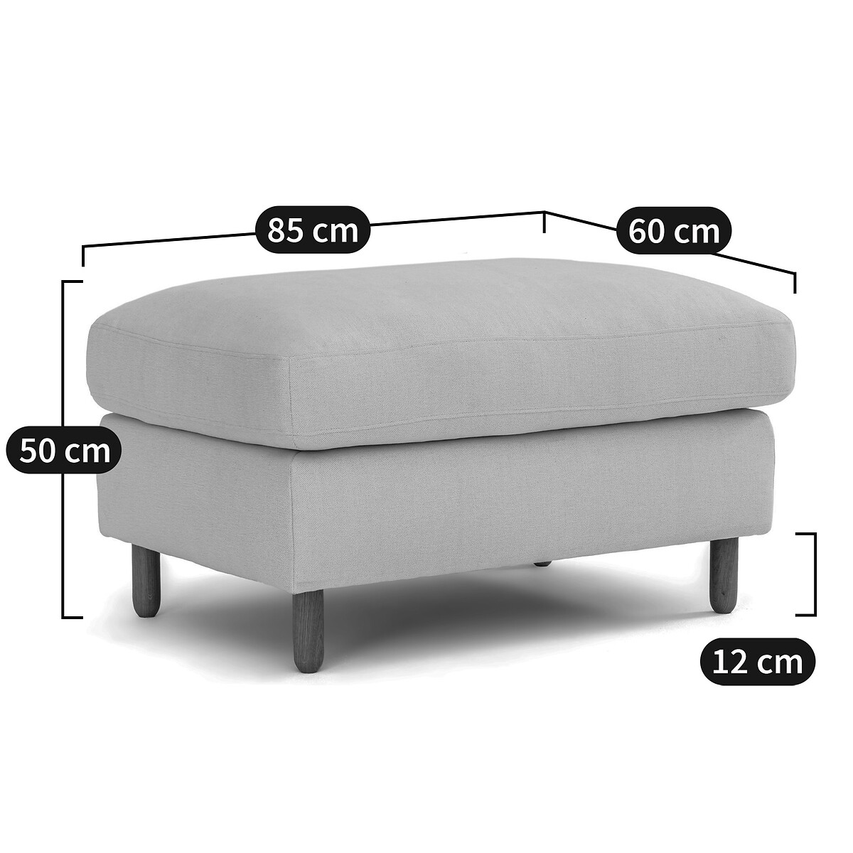 LA REDOUTE INTERIEURS<br>Puff algodão/linho, Loméo