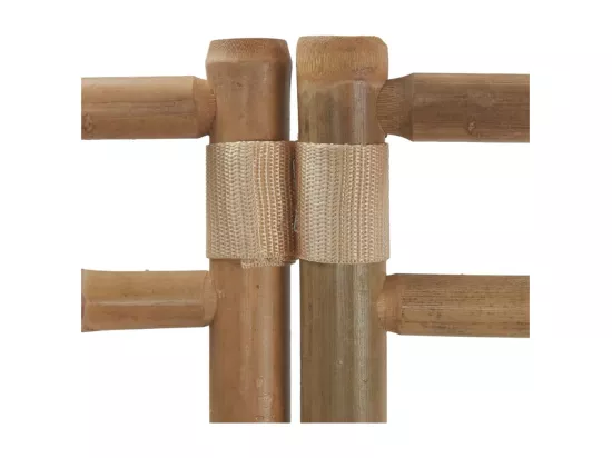 Cloison de séparation pliante 3 panneaux 120 cm Bambou et Toile