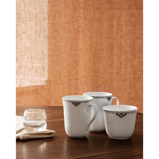 Royal Copenhagen Sort Riflet Blonde 2-pak Krus, 33 cl