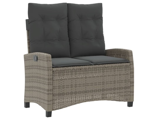 VIDAXL - Banc de jardin Banc inclinable de jardin avec coussins gris résine tressée