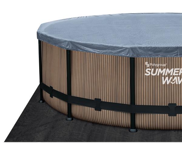Summer Waves Frame Pool Elite, teak, rund