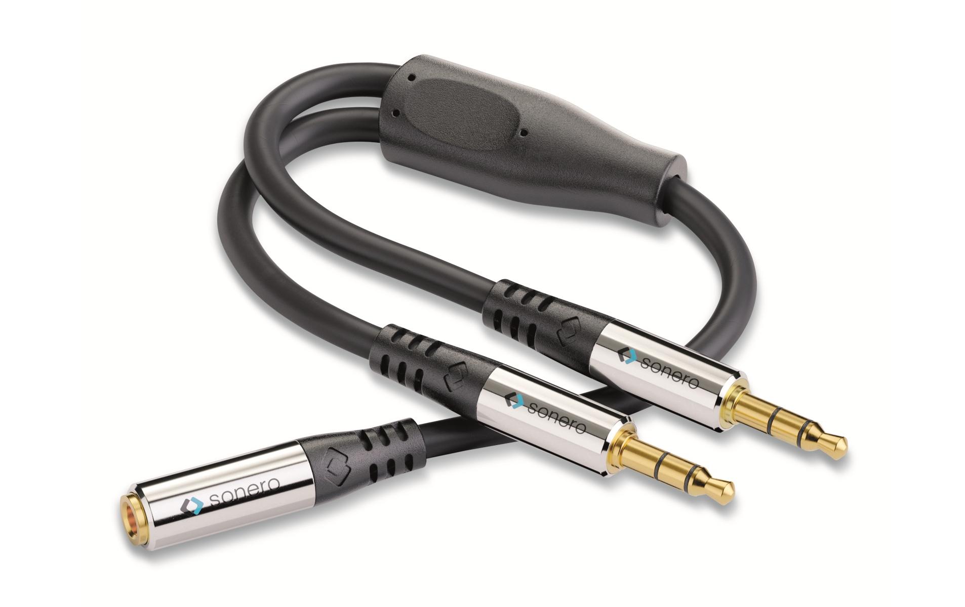 2x 3.5mm auf 3.5mm Audio Adapter 0.25 mAudioadapter SONERO, 0.20 m, 2x Klinkenstecker auf Klinkenbuchse