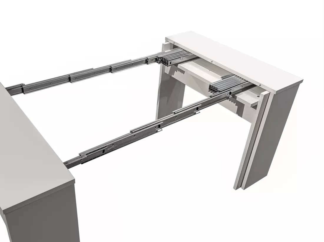 Console table extensible 12 couverts - 6 rallonges - Blanc - ONEGA