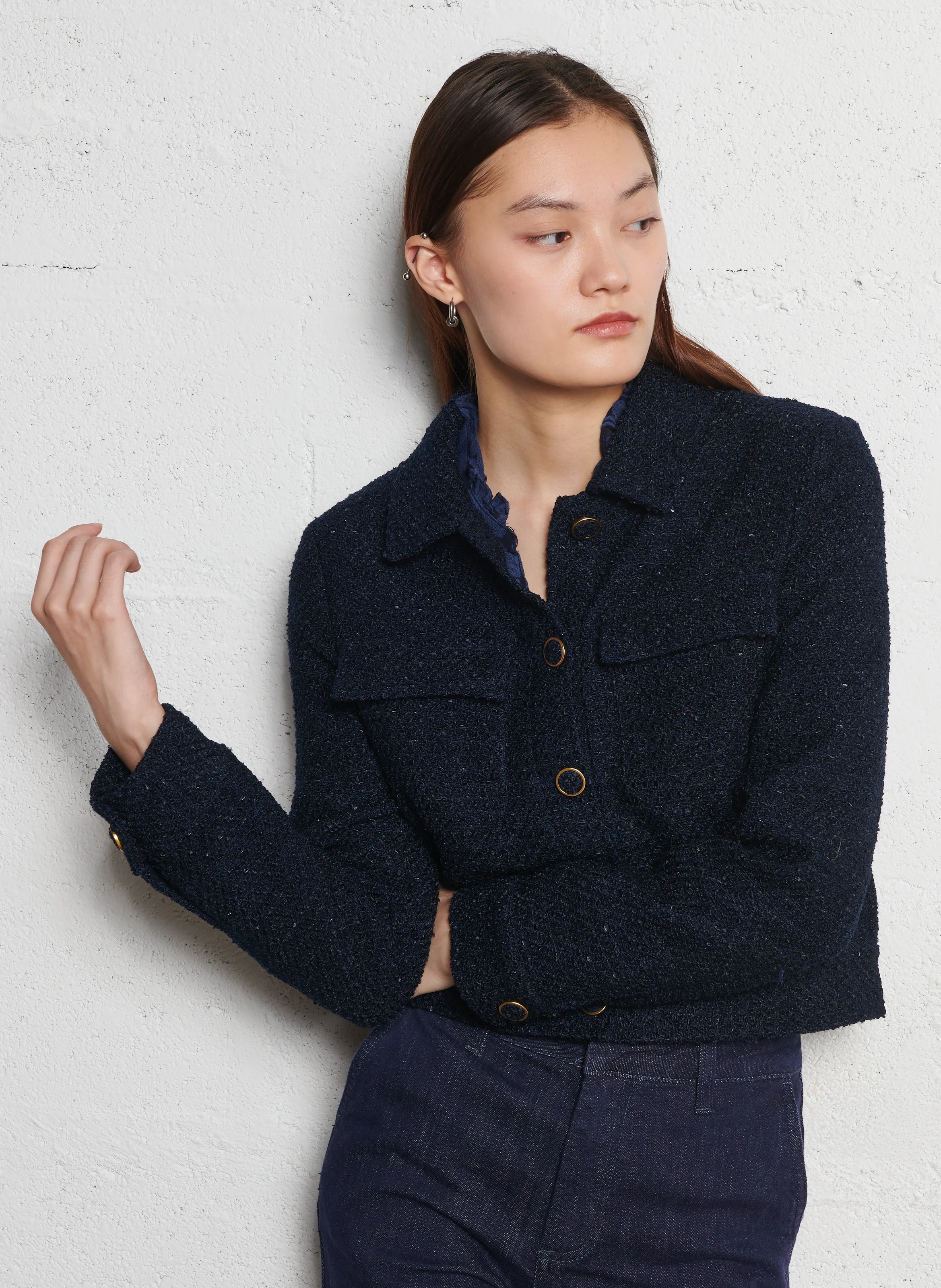 VIRGINA - Veste courte en tweed | Bleu