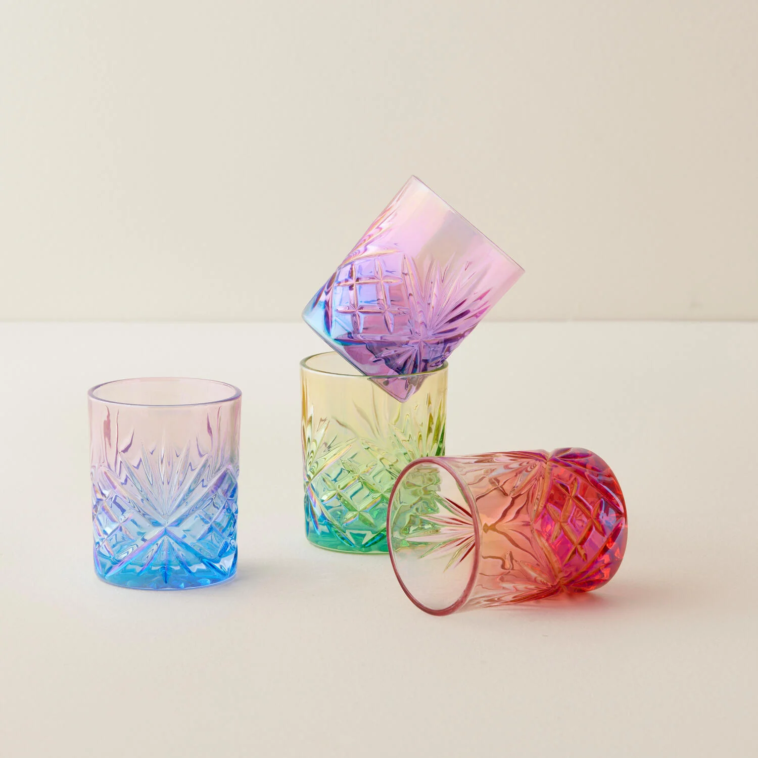 Bahne Interior  Drikkeglas, 4 stk - rainbow effekt