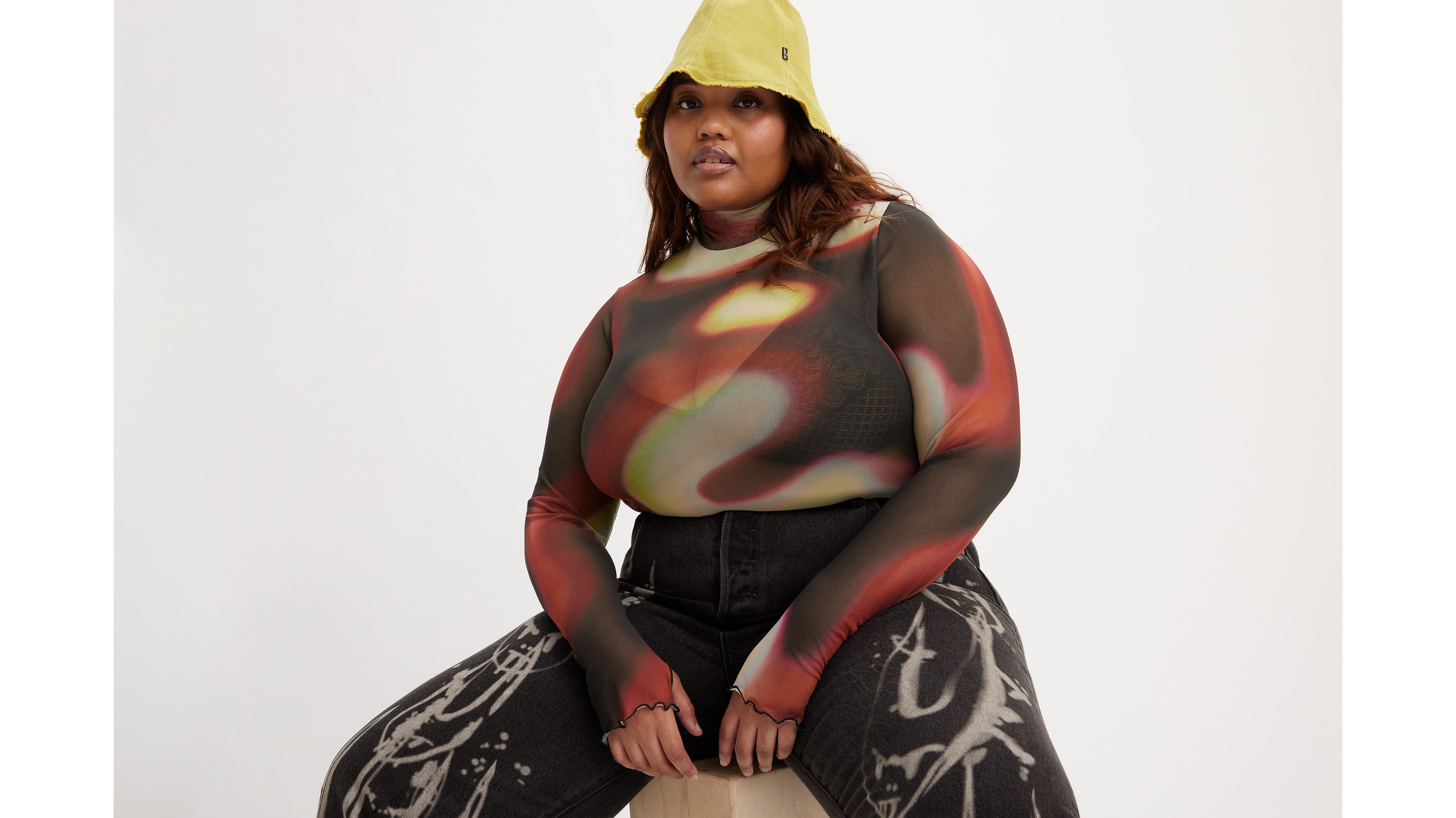 Haut moulant Levi's® x Barbie Ferreira - Digital Heat Wave Shaved Chocolate - Multicolore