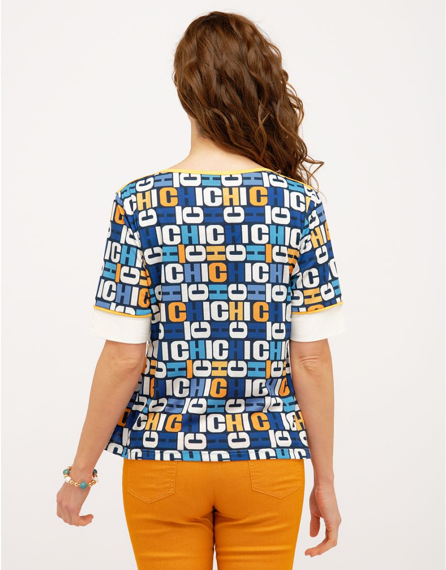 T-shirt chic bleu jaune